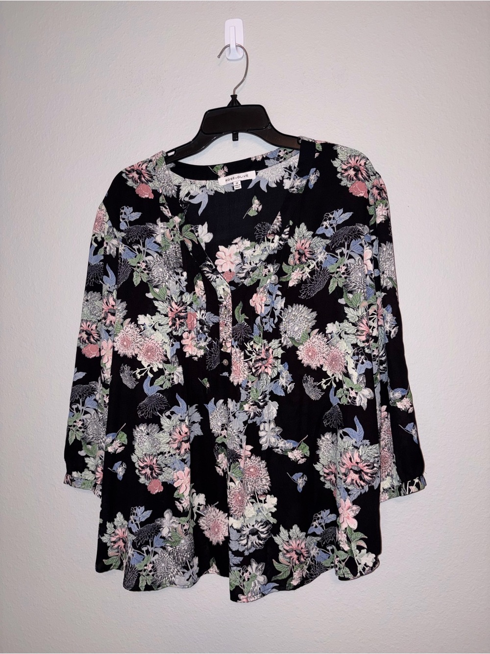 Rose + Olive Babydoll Top Size 2X